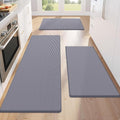 KitchenClouds Kitchen Mats for Floor,3PCS Kitchen Rugs,Non Slip Anti Fatigue for Kitchen Floor,Waterproof Kitchen Sink Mat,Cushioned Standing and Comfort Mats for Office,Grey