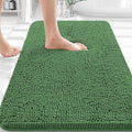 OLANLY Bathroom Rugs 36x24, Extra Soft Absorbent Chenille Bath Rugs, Rubber Backing Quick Dry, Machine Washable Bath Mats for Bathroom Floor, Tub and Shower, Home Decor Accessories, Olive Green