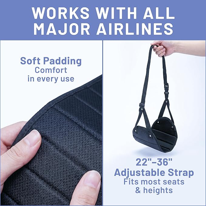 BASIC CONCEPTS Airplane Foot Hammock for Plane Travel Essentials - Airplane Travel Essentials, Long Flight Foot Rest - Plane Gadgets