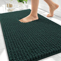 OLANLY Thick Bathroom Rugs 34x21, Extra Soft Absorbent Chenille Bath Rugs, Rubber Backing, Machine Wash Dry, Bath Mats for Bathroom Floor, Tub and Shower, Home Decor Accessories, Blackish Green