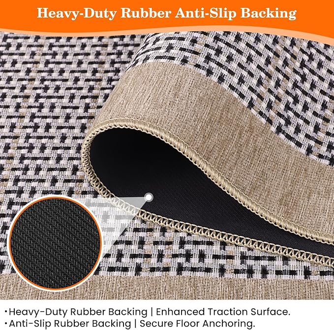StepRite Kitchen Rugs, Kitchen Mats for Floor, 70"x20" Non-Slip Machine-Washable Kitchen Throw Rug, Absorbent Runner Rugs Office, Sink Standing Desk Mat, Decor Carpet, Khaki
