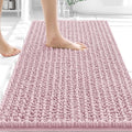 OLANLY Bathroom Rug Mat 30x20, Thick Soft and Absorbent Chenille Bath Mat, Non-Slip Rubber Backing, Machine Washable Quick Dry Bath Rugs for Tub Shower Floor, Home Decor Accessories, Dusty Rose