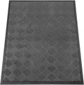 Indoor Outdoor Door Mat, 5’x 4' Doormat for Entryway, Rubber Backing Non Slip Front Door Mat Outside Entrance, Super Absorbent Commercial Floor Mat for Home Office, Gray