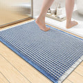 Smiry Waffle Bath Mat 36x24, Extra Soft Absorbent Bathroom Rugs, Non Slip Machine Washable Quick Dry Bath Rugs for Bathroom Floor, Tub, Shower, Home Decor Accessories, Blue & Cream