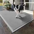 Front Door Mat 24''x36'', Drainage Heavy Duty Dirt Trapping Non-Slip Doormats, Outdoor Rubber Floor Mats, Restaurant Commercial Kitchen Industral Pool Entrance Bar Wet Area, Grey
