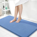 OLANLY Thick Memory Foam Bathroom Runner Rugs 44x24, Extra Soft Absorbent Long Bath Mats, Quick Dry, Non-Slip, Machine Washable Bath Mat for Tub and Shower, Home Decor Accessories, Cornflower Blue