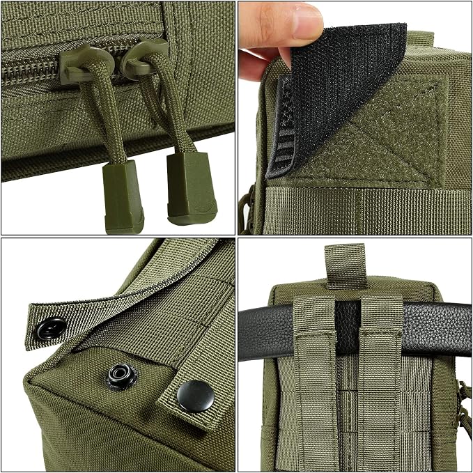 FRTKK 2 Pack Molle Pouches - Tactical Compact Water-Resistant EDC Pouch Bag Small Utility Pouch