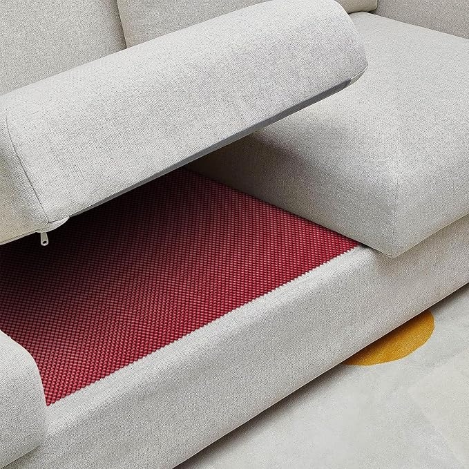 Veken 2x3 Ft Rug Pad Gripper for Hardwood Floors, Non Slip Red Rug Pads for Area Rugs, Thick Rug Grippers for Tile Floors, Under Carpet Anti Skid Mat, Keep Your Rugs Safe and in Place