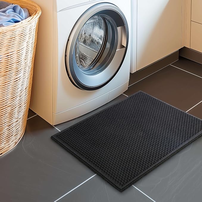 Mohawk Home Indoor Outdoor 2 Pack (1' 6" x 2' 6") Heavy Duty Rubber Floor Mat Anti Slip Restaurant Kitchen for Garage Garden Industrial Pool Entrance Bar Wet Area