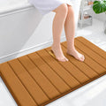 OLANLY Memory Foam Bath Mat 40x24, Super Soft Absorbent Bathroom Rugs, Quick Dry, Machine Washable Shower Floor Rugs, Bathmat Carpet, Bathroom Home Decor Accessories, Ochre