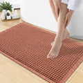 Smiry Waffle Bath Mat 30x18, Extra Soft Absorbent Bathroom Rugs, Non Slip Machine Washable Quick Dry Bath Rugs for Bathroom Floor, Tub, Shower, Home Decor Accessories, Orange