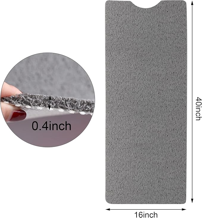Leotruny Bath Tub Shower Mat 40 x 16 Inch Non Slip Soft PVC Loofah Bathtub Mats for Bathroom (C01-Dark Grey)