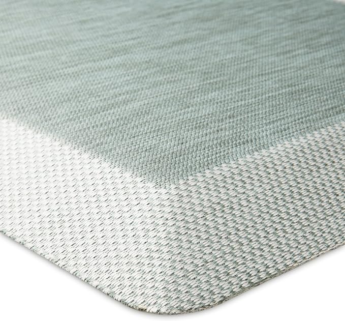 MARTHA STEWART Mira Modern Heathered Solid Anti-Fatigue Air-Infused Kitchen Mat, Mint Green, 19.6"x32"