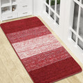 Kitinjoy Indoor Outdoor Door Mat, 47x20 Non-Slip Absorbent Dirt Trapper, Low-Profile Washable Inside Entrance Front Floor Mat, Sturdy Soft Entry Doormats for Entryway, Burgundy