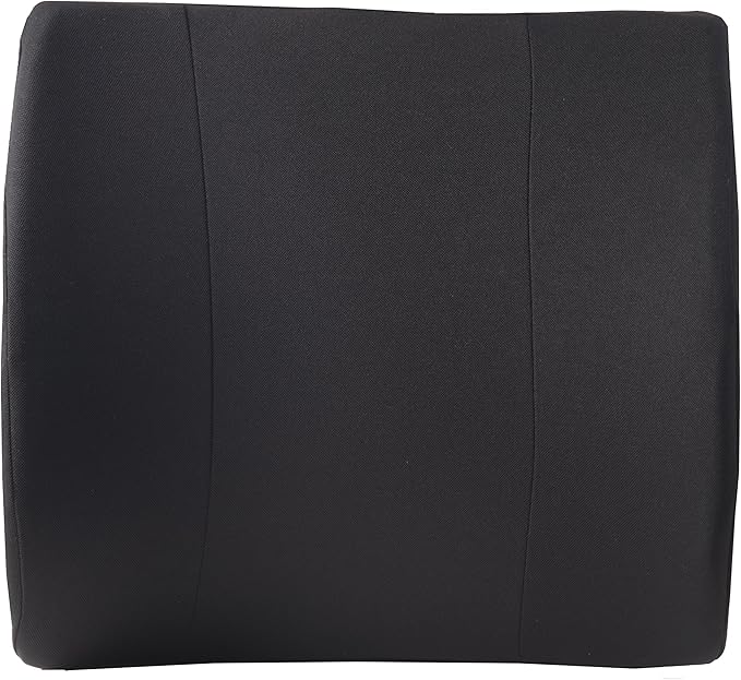 DMI Lumbar Support Pillow for Chair to Assist with Back Support with Removable Washable Cover and Firm Insert to Ease Lower Back Pain while Improving Posture,14 x 13 x 5,Contoured Foam,Elite,Black