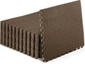 ProsourceFit Exercise Puzzle Mat 1/2-inch, EVA Interlocking Foam Floor Tiles for Home Gym, Workout Equipment, Kids Play Areas, Brown, 72 Sq Ft - 18 Tiles