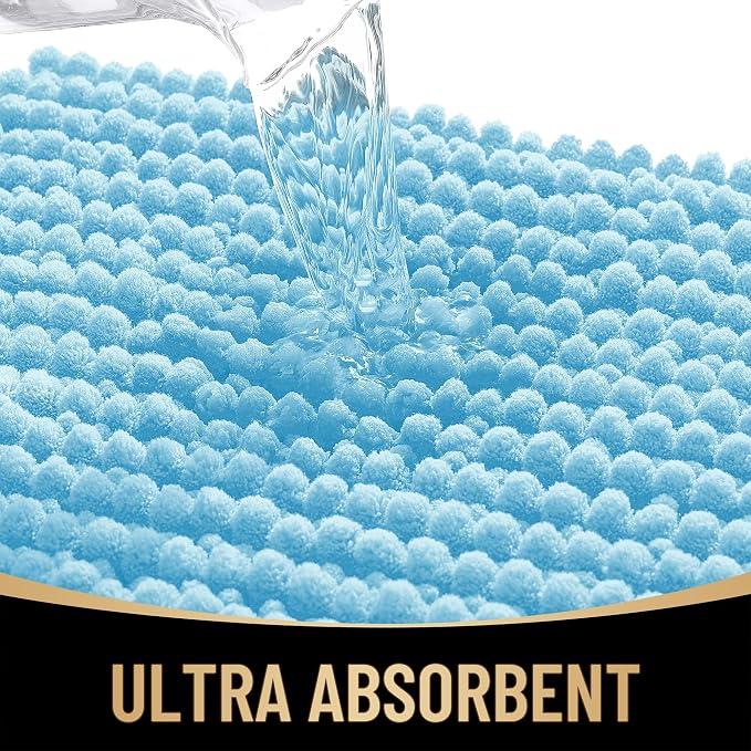 OLANLY Thick Bathroom Rugs 36x24, Extra Soft Absorbent Chenille Bath Rugs, Rubber Backing, Machine Wash Dry, Bath Mats for Bathroom Floor, Tub and Shower, Home Decor Accessories, Sky Blue