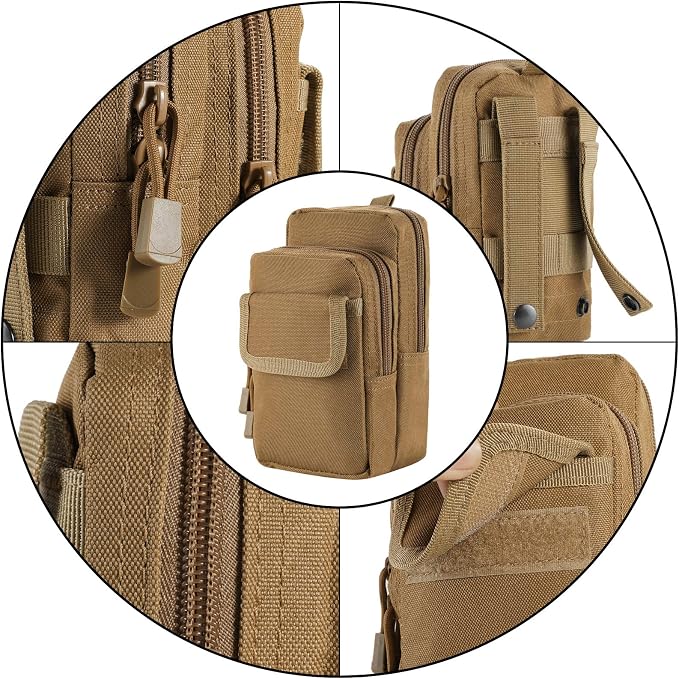 FRTKK 2 Pack Molle Pouches - Tactical Compact Water-Resistant EDC Pouch Bag Small Utility Pouch