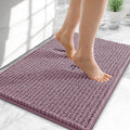 OLANLY Thick Small Bathroom Rugs 24x16, Extra Soft Absorbent Chenille Bath Rugs, Rubber Backing, Machine Wash Dry, Bath Mats for Bathroom Floor, Tub and Shower, Home Decor Accessories, Deep Plum