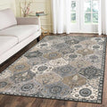 Lahome Moroccan Trellis Washable Area Rug, 5x7 Rugs for Living Room Indoor Non-Slip, Large Oriental Accent Throw Carpet for Bedroom Entryway Bathroom Office Elise, Grey