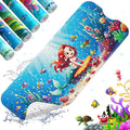 XIYUNTE Baby Bath Mat for Tub Non Slip Kids Bath Mat - 40''x16'' Extra Long Cartoon Bathtub Mat Non Slip Kids Shower Mat Eco-Friendly Toddler Bath Mats with Suction Cups, Machine Washable, Mermaid