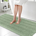 OLANLY Thick Bathroom Runner Rugs 59x24, Absorbent Chenille Striped Bath Rugs, Rubber Backing, Machine Wash, Extra Long Bath Mats for Bathroom Floor, Tub and Shower, Home Decor Accessories, Sage Green