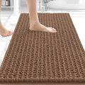 OLANLY Bathroom Rug Mat 30x20, Thick Soft and Absorbent Chenille Bath Mat, Non-Slip Rubber Backing, Machine Washable Quick Dry Bath Rugs for Tub Shower Floor, Home Decor Accessories, Mocha