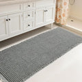 SUBRTEX Waffle Braided Bath Mat, 24" x 60" Soft Waffle Bath Rugs, Absorbent Non Slip Bathrooom Mats, Machine Washable Area Rug for Bathroom, Quick Dry, Gray