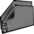 Sierra Concepts Front Door Mat Welcome Floor Mats - Entryway Indoor Outdoor Entrance Doormat, Patio, Porch, Muddy Shoe, Inside Outside Low Profile, Large 36x24 inches, 2-Pack Gray