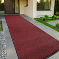 MaxMat® Oversized Rubber Door Mat - Heavy Duty, Waterproof, Low-Profile, Easy to Clean, Commercial Floor Mat (4 x 16 Feet, red, MXM-RIB0316BK)
