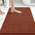 Bcoimo 30x20 Chenille Bath Mat – Non-Slip with Backing Bath Rug Ultra-Absorbent and Machine Washable Bathroom Mat Quick-Dry Design. Ideal for Bathroom Shower and Tub Areas