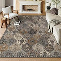 Lahome Moroccan Trellis 9x12 Rug for Living Room, Soft 9x12 Area Rug for Bedroom Dining Room, Ultra-Thin Non-Slip Non Shedding Distressed Throw Large Carpet for Office Elise, Grey