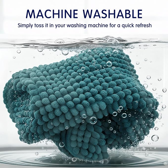 SUBRTEX Bathroom Rugs, 24" x 36" Chenille Bath Rug Soft Short Plush Bath Mat Soft Shower Mat Water Absorbent Shower Mat Quick Dry Machine Washable, Teal
