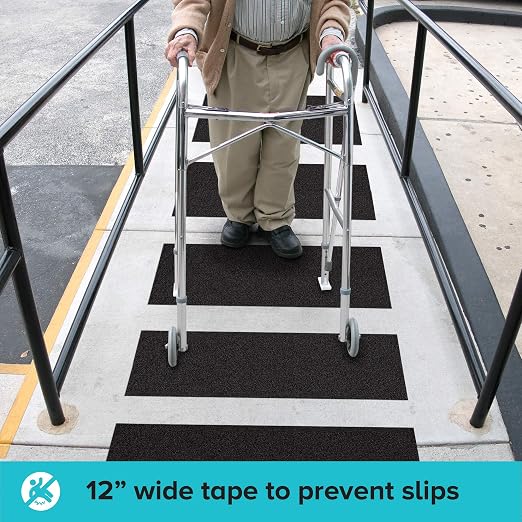 Lifegrip Anti Slip Traction Tape, 12 Inch x 60 Foot Friction Tape - Best Grip, Abrasive Adhesive for Stairs, Tread Step, Indoor, Outdoor (Friction Tape, 12" X 60')