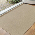 Ultra Thin Door Mat Indoor Entrance 17"x29", Low-Profile Indoor Door Mat, Non Slip Rubber Backing Welcome Entry Mat, Dirt Trapper Entryway Mat Inside Doormat, Khaki