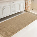 SUBRTEX Waffle Braided Bath Mat, 24" x 60" Soft Waffle Bath Rugs, Absorbent Non Slip Bathrooom Mats, Machine Washable Area Rug for Bathroom, Quick Dry, Khaki