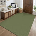 KOZYFLY Washable 4x5 Entry Woven Area Rug, Braided Throw Rugs for Entryway, Non Slip Door Mat Indoor Entrance, Flatweave Carpet for Foyer, Bedroom, Dining, Office, Olive Green/Earthy Green