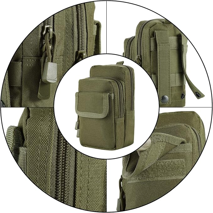 FRTKK 2 Pack Molle Pouches - Tactical Compact Water-Resistant EDC Pouch Bag Small Utility Pouch