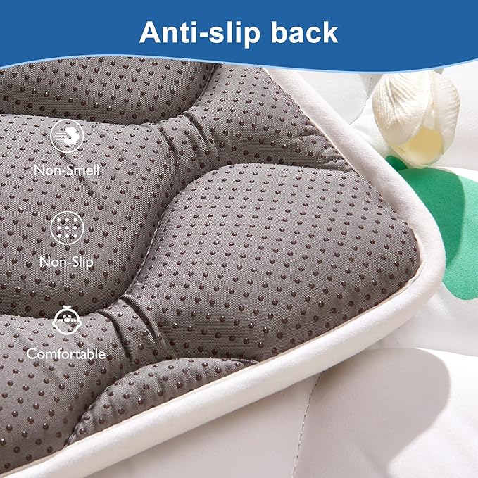 Odorless Premium Foam Baby Play Mat 50" x 50", Soft Microfiber Fabric Crawling Mat for Floor- Comfortable and Hypoallergenic, Non-Slip Cushioned Floor Playpen mat for Infants,Babies,Toddlers