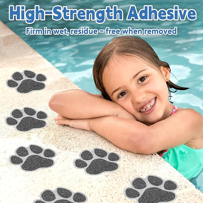 Secopad Non-Slip Bathtub Stickers, 20 PCS Large Safety Bathroom Tubs Showers Treads Adhesive Decals with Premium Scraper (Black)