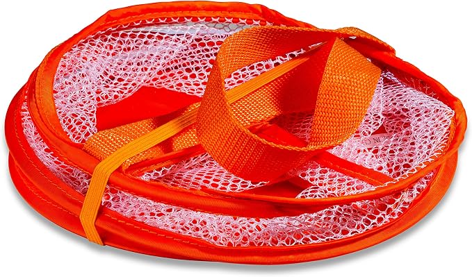 Handy Laundry Portable Shower Caddy – Collapsible Mesh Organizer with Handle, Quick Dry, Large Compartments for Dorm, College, Gym, Travel, Camp, Bathroom Essentials (Orange)