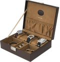 Tech Swiss Valet for Watches Jewelry Cuff links Leather Compact (Brown)