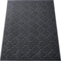 LuxStep Door Mat Large 36X47 Inch Indoor Outdoor Doormat, Non-Slip Low-Profile Design Floor Mat,Front Door Welcome Mat for Entryway,Patio,Garage, Black