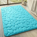 YIHOUSE Memory Foam Bath Mat Cobblestone Bathroom Rugs Super Water Absorbent Bath Mats for Bathroom Machine Washable Bath Rugs(20 x 32,Teal)