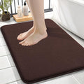 OLANLY Thick Memory Foam Small Bathroom Rugs 24x16, Extra Soft Absorbent Bathroom Mat, Quick Dry Bath Mat, Non-Slip, Machine Washable Carpet for Bathroom, Tub and Shower, Home Decor Accessories, Brown
