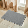 SUBRTEX Waffle Braided Bath Mat, 18" x 24" Soft Waffle Bath Rugs, Absorbent Non Slip Bathrooom Mats, Machine Washable Area Rug for Bathroom, Quick Dry, Gray