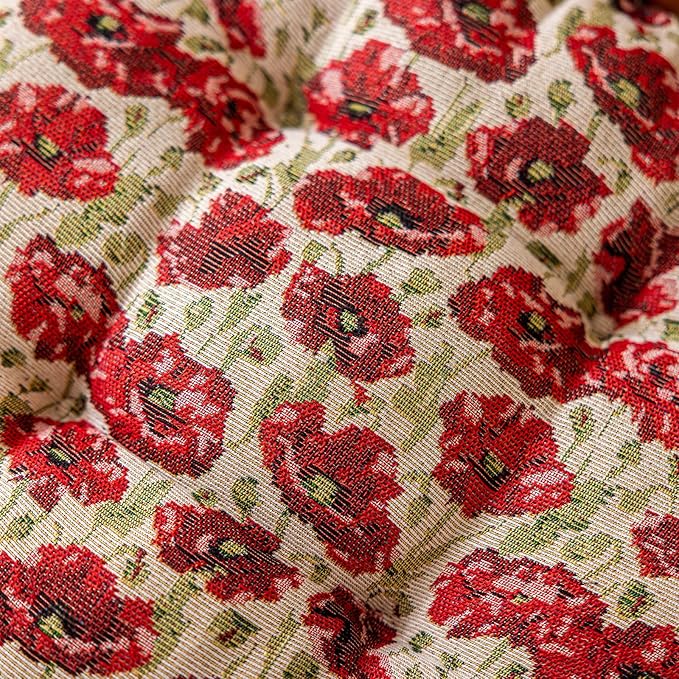 vctops Farmhouse Floral Print Chair Cushions with Ties U-Shaped Soft Comfortable Chair Pads Non Slip Seat Cushions for Indoor Dining Room and Kitchen Chairs (Flower A,16"x16")