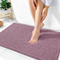 OLANLY Thick Bathroom Rugs 36x24, Extra Soft Absorbent Chenille Bath Rugs, Rubber Backing, Machine Wash Dry, Bath Mats for Bathroom Floor, Tub and Shower, Home Decor Accessories, Deep Plum