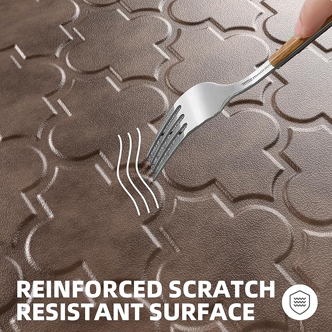 Kitchen Mats for Floor - Anti Fatigue Mats for Kitchen Floor - Non Slip Cushioned Rugs for Standing, Office, Sink, Laundry, Brown