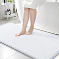 OLANLY Thick Memory Foam Bathroom Runner Rugs 59x24, Extra Soft Absorbent Long Bath Rug, Quick Dry Bath Mats, Non-Slip, Machine Washable Mat for Bathroom, Tub and Shower, Home Decor Accessories, White